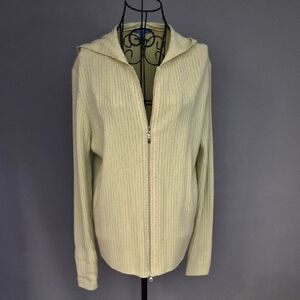 Vintage Escada Sport Sage Merino Wool Knit Sweater Hoodie
